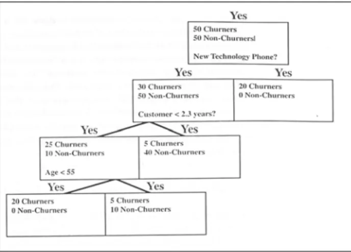 Gambar 2.9 Contoh decision tree (Berson, Smith, dan Thearling,  2000, p157) 