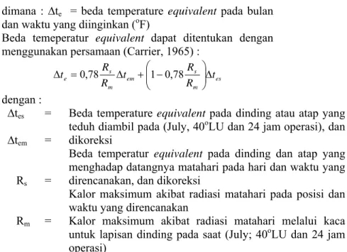 Tabel 4. Tabulasi Perhitungan Beda Temperatur  Equivalent 