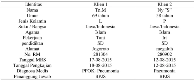 Tabel 1. Pengkajian berdasarkan Identitas. 