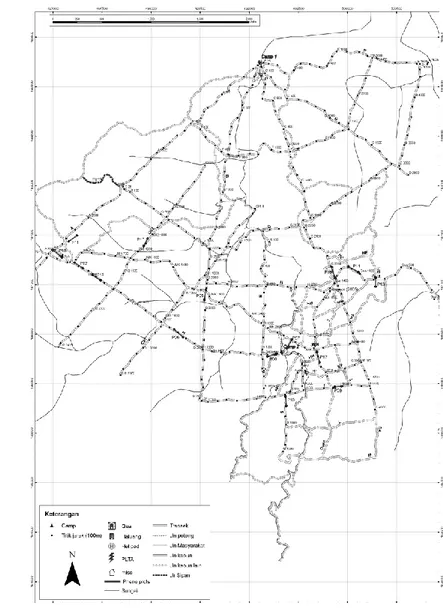 Gambar 2  Peta transek Stasiun Penelitian YEL-SOCP. 