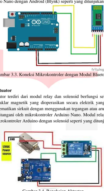 Gambar 3.3. Koneksi Mikrokontroler dengan Modul Bluetooth 