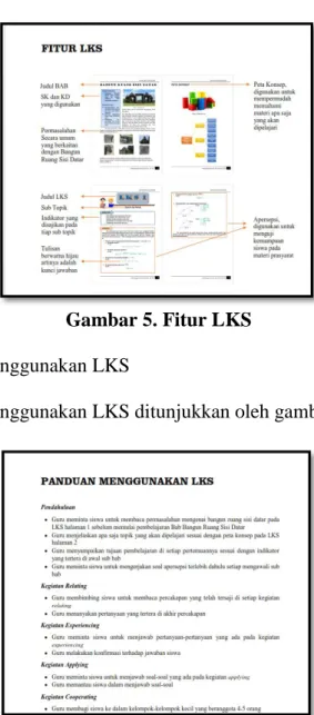 Gambar 5. Fitur LKS  (4)  Panduan Menggunakan LKS 