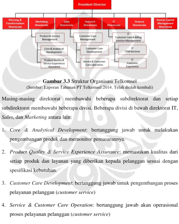 Gambar 3.3 Struktur Organisasi Telkomsel 