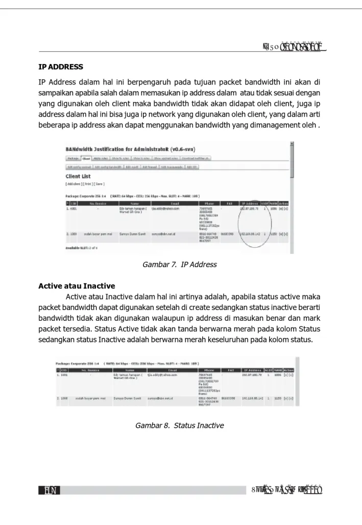 Gambar 7.  IP Address Active atau Inactive