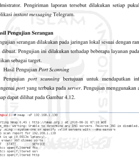 Gambar 4.12 Pengujian Port Scanning 