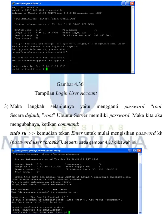 Gambar 4.36                     Tampilan Login User Account 