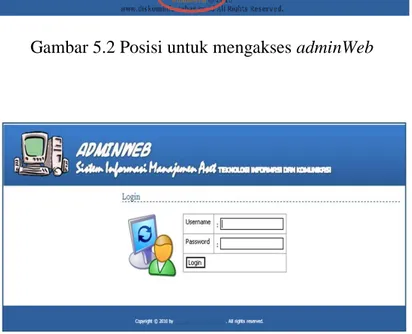 Gambar 5.3 Tampilan Login dari AdminWeb 