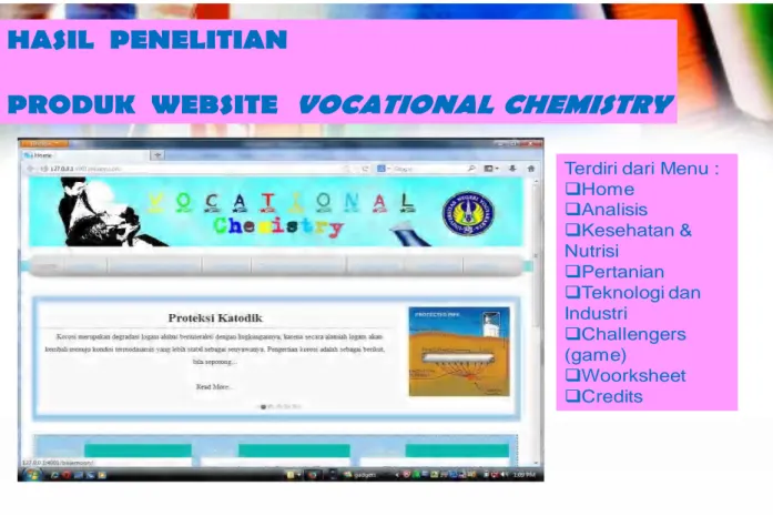 Gambar 1. Tampilan Menu Website Vocational Chemistry 