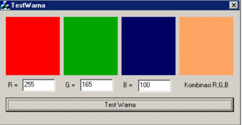 Gambar 2.8. Contoh program test warna 