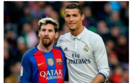 Gambar 4.6 Foto Cristiano Ronaldo dan Lionel Messi dalam sebuah pertandingan  Sumber : bola24.news  