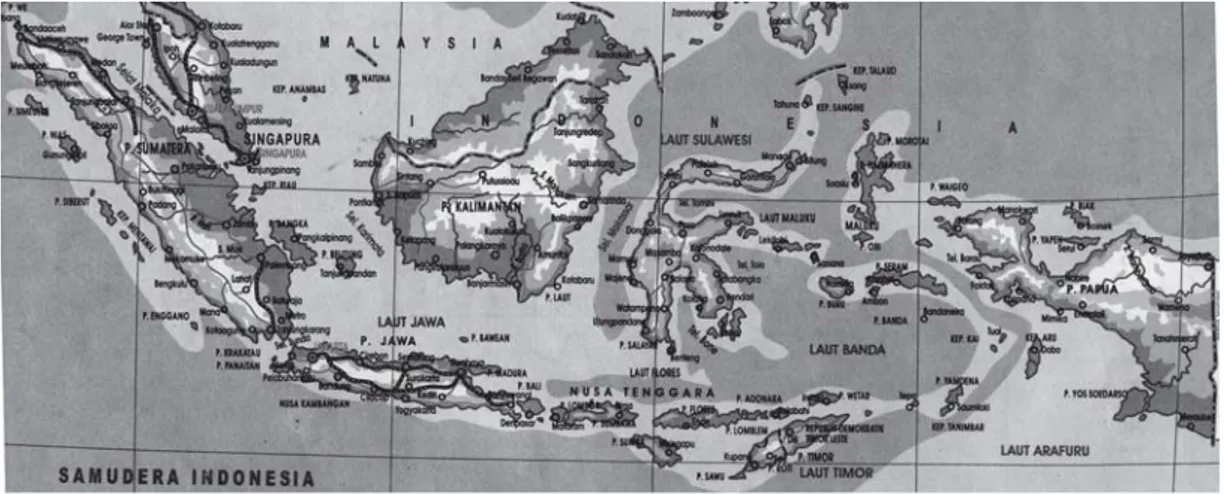 Gambar 1.4. &lt; Wilayah Indonesia terdiri dari beribu-ribu pulau seperti tergambar pada peta