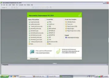 Gambar 3.9 Tampilan awal Dreamweaver MX  