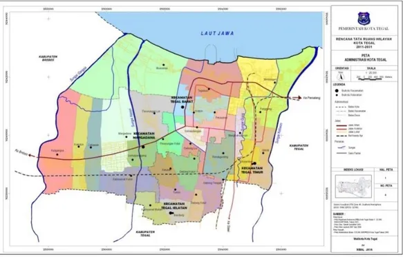 Gambar  2.1  Peta Administratif Kota Tegal 