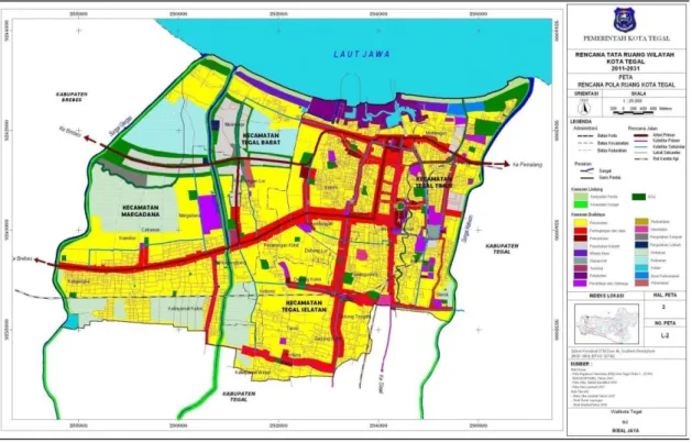 Gambar  2.2  Rencana Pola Ruang dan Wilayah Kota Tegal  2.1.3  Wilayah Rawan Bencana  