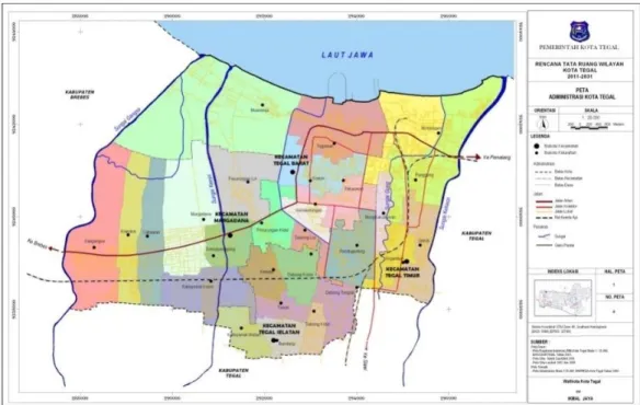 Gambar  2.1 Peta Administratif Kota Tegal 