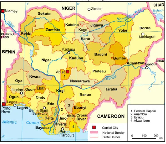 Gambar 3. Peta Negara Nigeria 