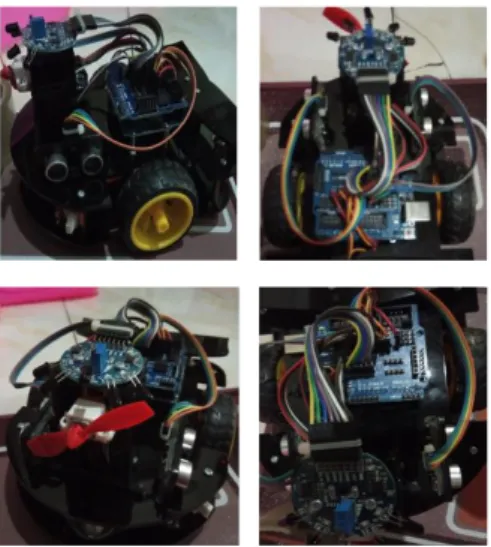 Gambar 4.0 Rancangan hardware robot  dan rangkaian mikrokontroler 