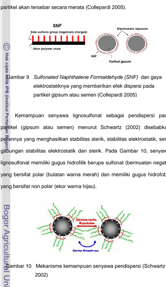 Gambar 10   Mekanisme kemampuan senyawa pendispersi (Schwartz                          2002) 