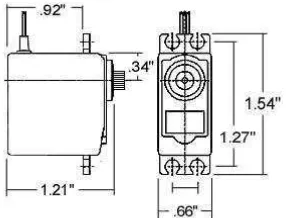 Gambar 3.7. Bentuk dan ukuran motor servo HS-5245MG 