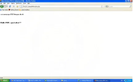 Gambar 2.2 Dokumen PHP ditampilkan di Browser Mozila 