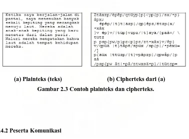 Gambar 2.3 Contoh plainteks dan cipherteks. 