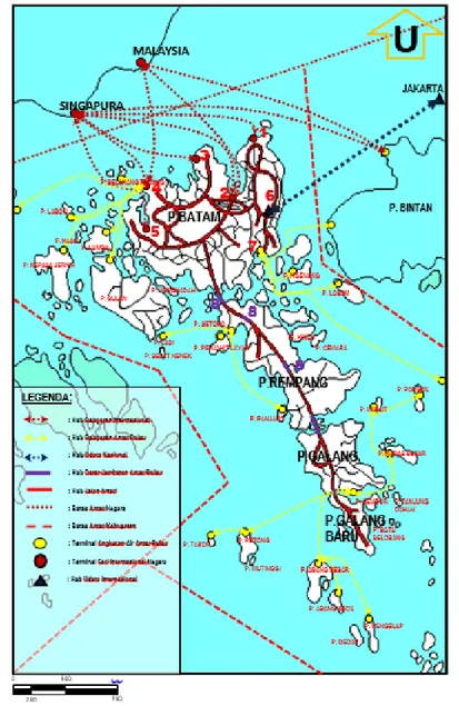 Gambar 5. Hub Antar Pulau Batam dan Pulau-pulau di Sekitarnya  Periode 2008-2011 