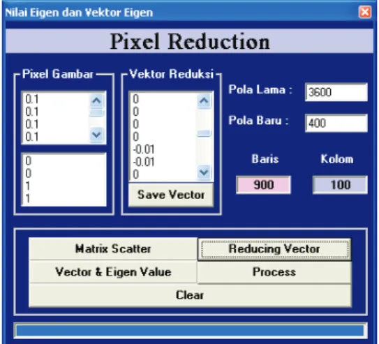 Gambar 13 Form Pixel Reduction memulai training JSt Backpropagation