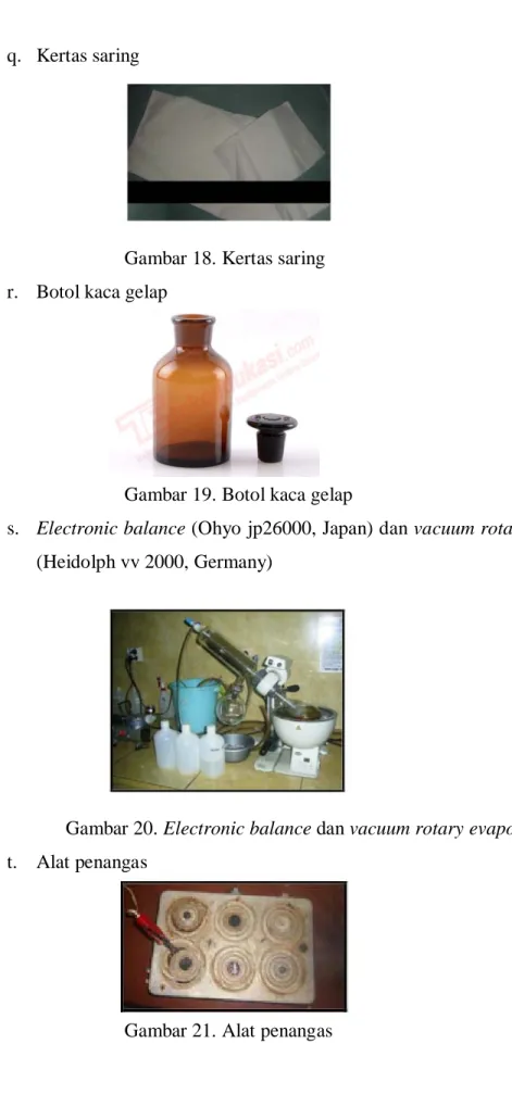 Gambar 18. Kertas saring  r.  Botol kaca gelap 