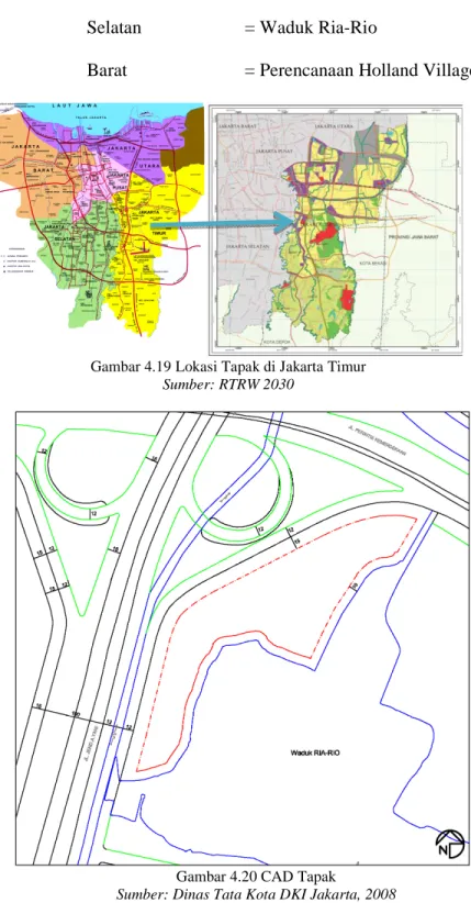 Gambar 4.19 Lokasi Tapak di Jakarta Timur  Sumber: RTRW 2030 