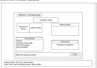 Gambar 3.1 Form Welcome Camtasia 