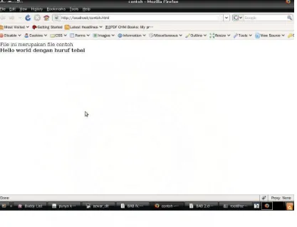 Gambar 2.1 Dokumen HTML ditampilkan di browser Mozilla Firefox.