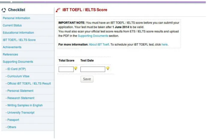 Gambar 15. Jendela iBT TOEFL  peserta 