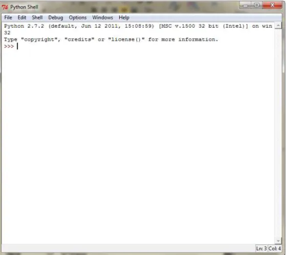 Gambar 2.10 Tampilan IDLE Python 
