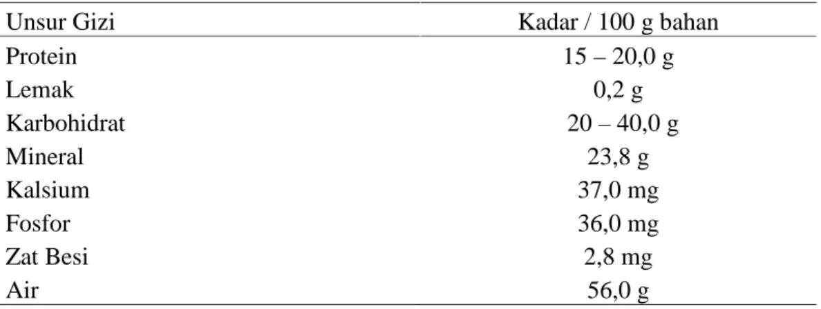 Tabel 2.1. Kandungan Unsur Gizi Dalam Petis Daging