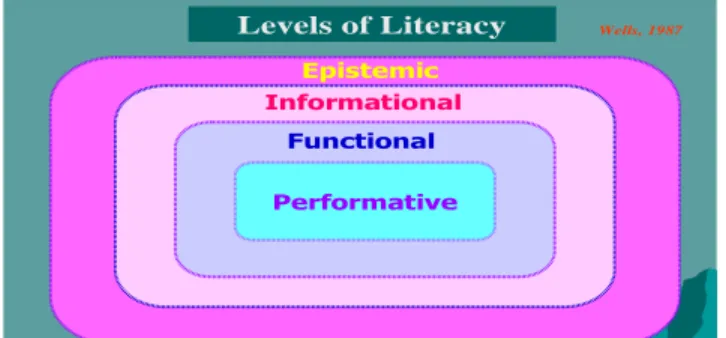 Gambar 3: Tingkat Literasi (Wells dalam Depdiknas, 2004) 