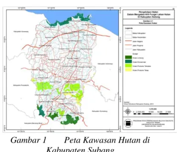 Tabel 2  Pola Ruang di Kabupaten  Subang 