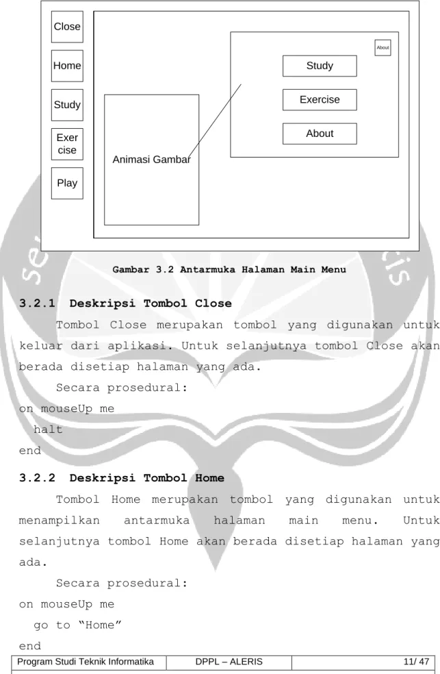 Gambar 3.2 Antarmuka Halaman Main Menu 
