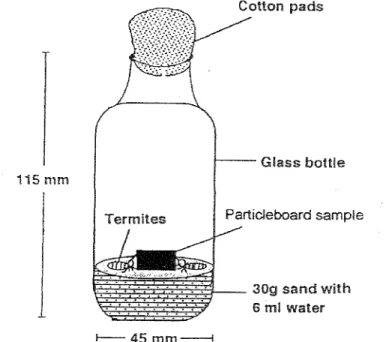 Gambar  1.  Botol Gelas untuk Pengujian Modified Wood Block Test 