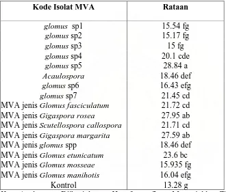 Tabel 10. Pengaruh MVA Terhadap Serapan P Tanaman Kedelai (mg/%)  