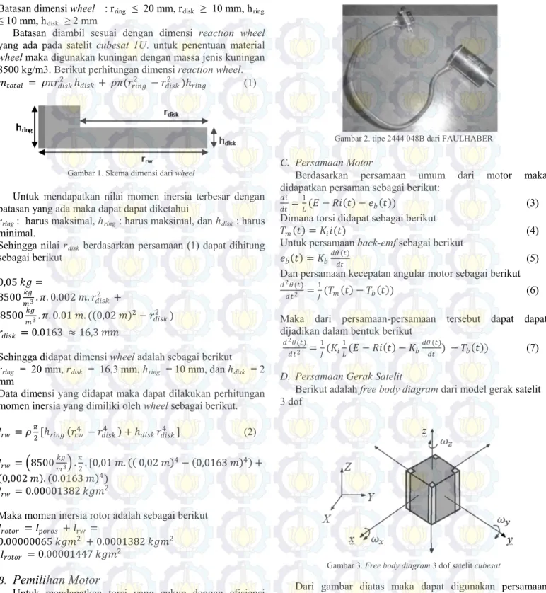 Gambar 1. Skema dimensi dari wheel 