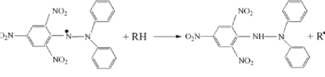 Gambar 2. Reaksi DPPH dengan senyawa antioksidan (Molyneux, 2004)  Es lilin 