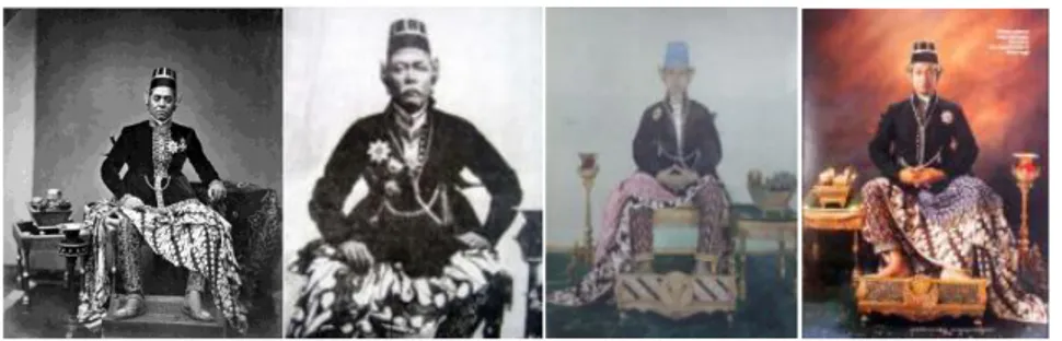 Gambar 7 Berbagai Potret Kenegaraan Sultan Hamengkubuwono  (kiri ke kanan: Sultan Hamengkubuwono VI, Sultan Hamengkubuwono VII,  