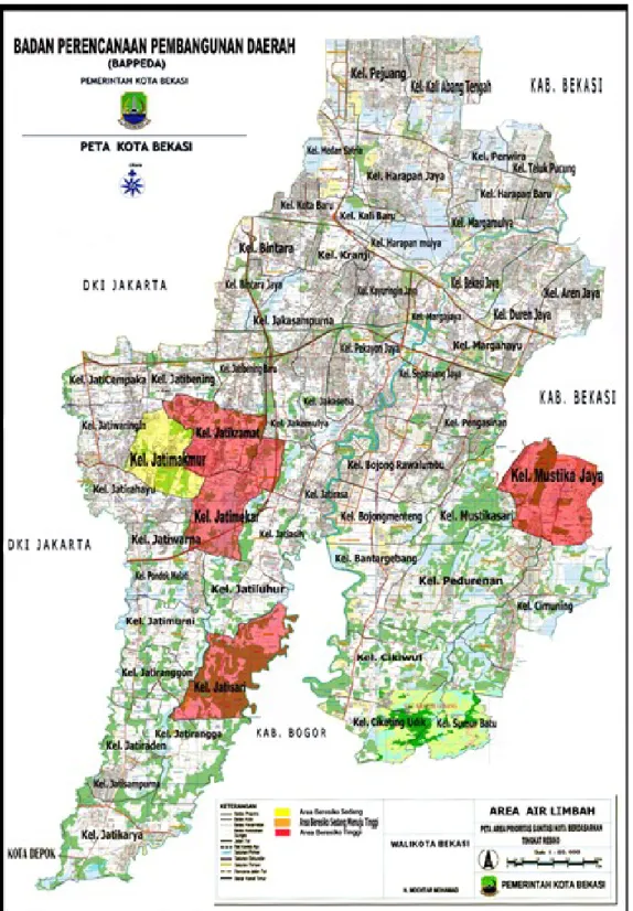Gambar 2.2  Peta Air Limbah Kota Bekasi 