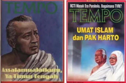 Gambar 7 Sampul muka yang menampilkan  sosok Presiden Soeharto sebagai Muslim yang taat 