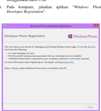 Gambar 2. Windows Phone Developer Registration 
