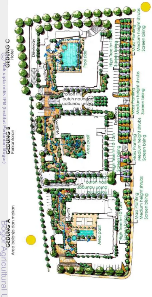 Gambar 62 Conceptual Landscape Plan lantai dasar Sumber: PT. Envirospace Consultants Indonesia, 2011