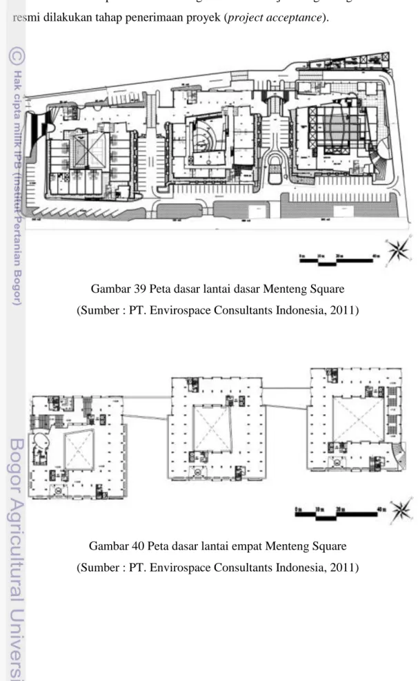 Gambar 39 Peta dasar lantai dasar Menteng Square  (Sumber : PT. Envirospace Consultants Indonesia, 2011) 
