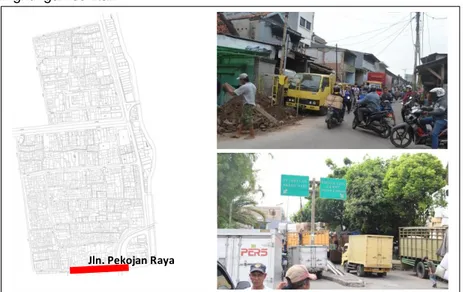 Gambar 3. Kendaraan berat yang lewat dan parkir di Jalan Pekojan Raya  (Sumber: dokumentasi Pribadi, 2016)  