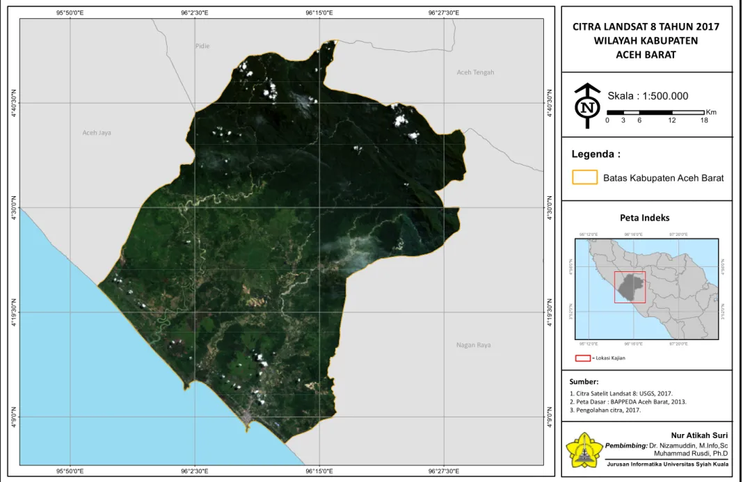 Gambar 3.3. Citra Satelit Landsat 8 akuisisi 16 Juni 2017 path row: 131-057 dan 9 Juni 2017 path row: 130-057