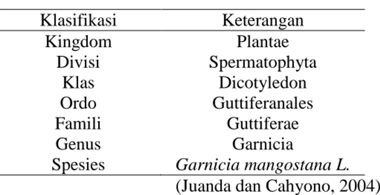Table 2.1 Klasifikasi Manggis 